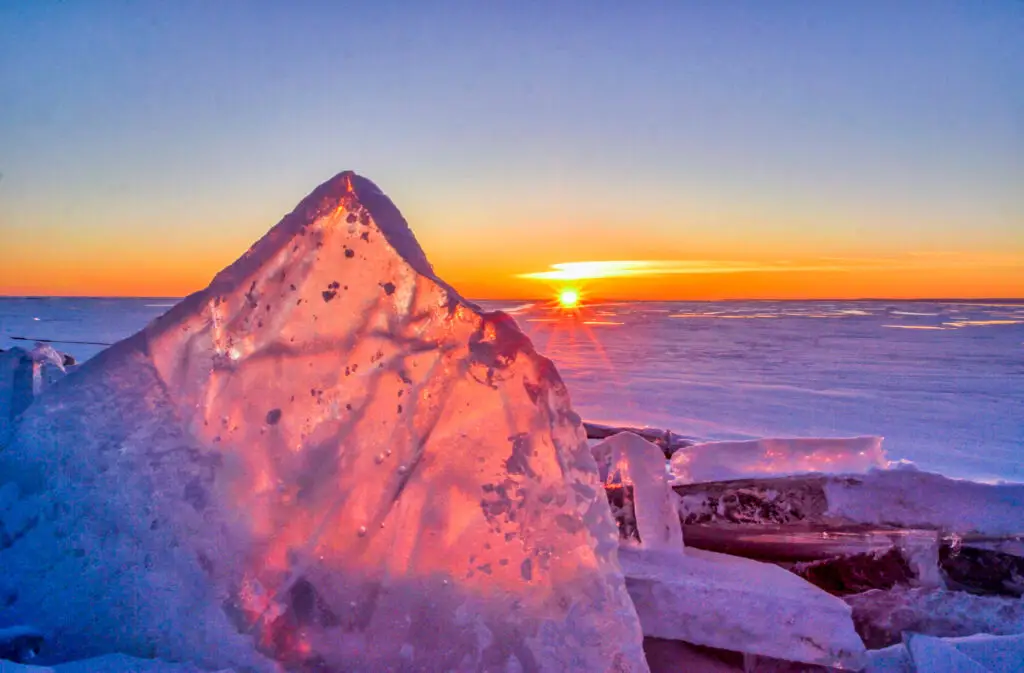 Ice shards along Lake Superior